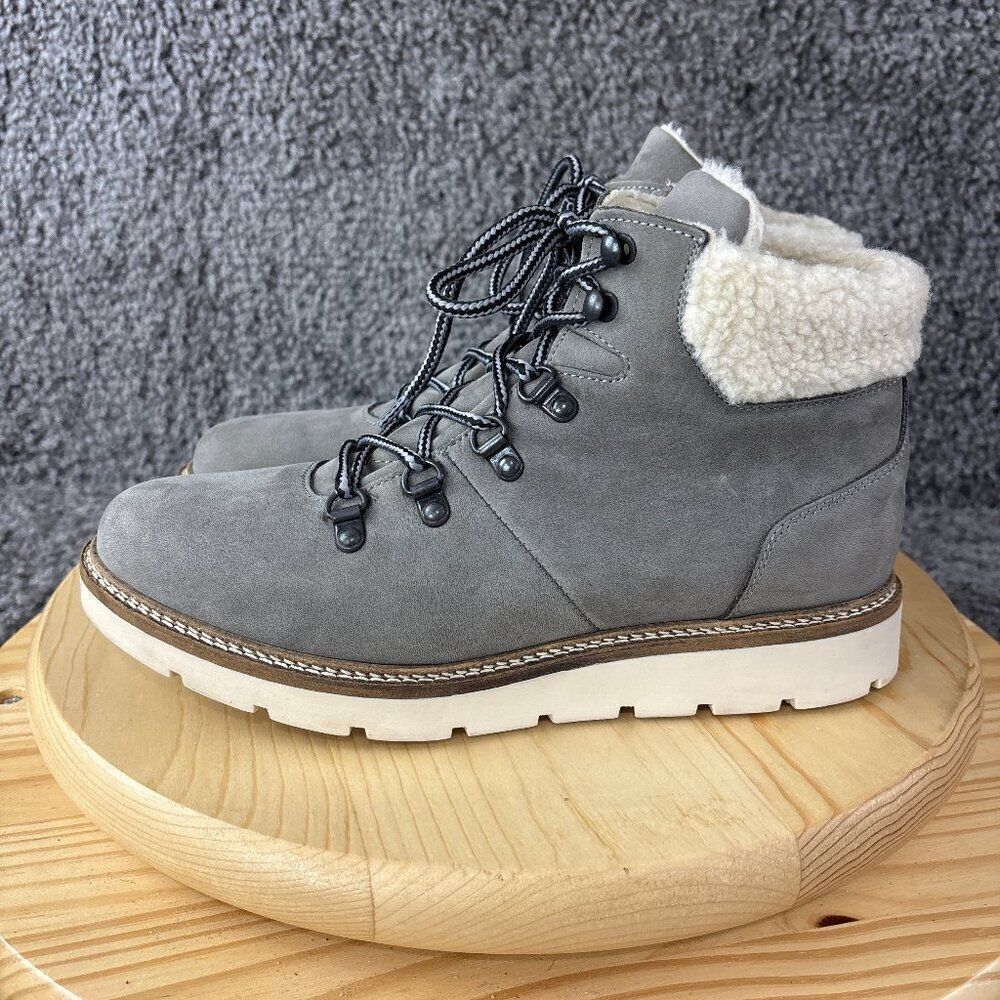 Alpine Design Chukka Boot Holly Women Size 9 Gray Nubuck Leather Faux Fur Lining